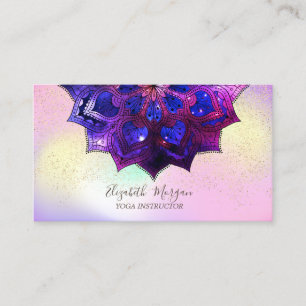 Elegant Gold Confetti Yoga Instructor Mandala Business Card
