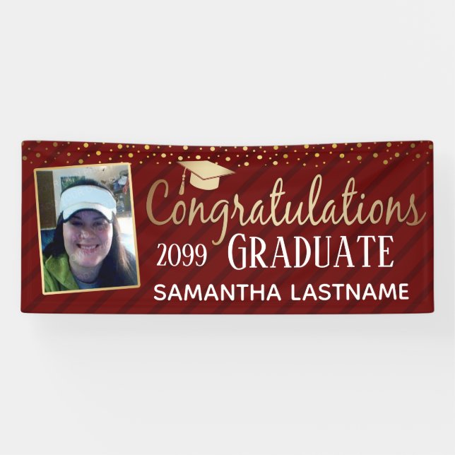 Elegant Gold Congratulations Graduate 2022 Banner (Horizontal)