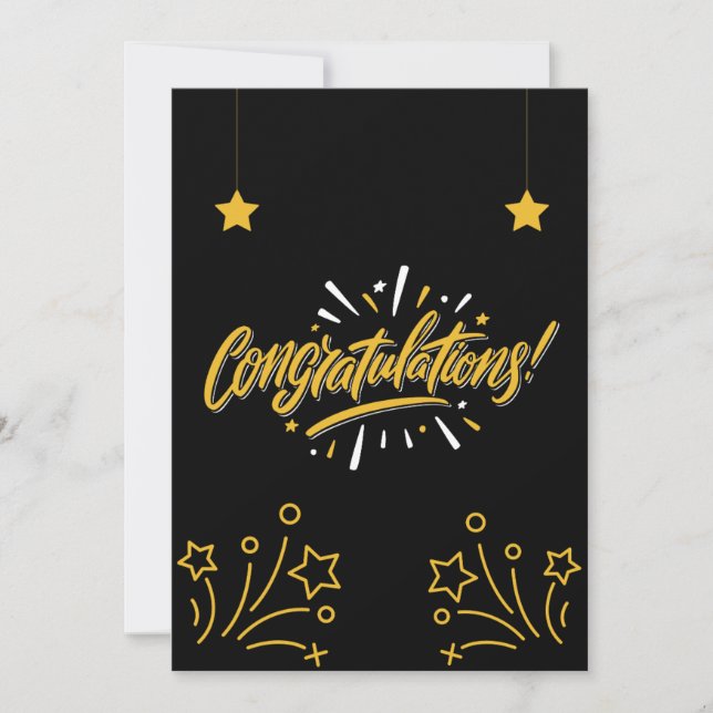 Elegant Gold Congratulations Greeting Card (Front)