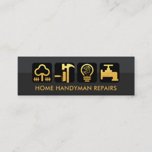 Elegant Gold Contractor's Handyman Tools Mini Business Card
