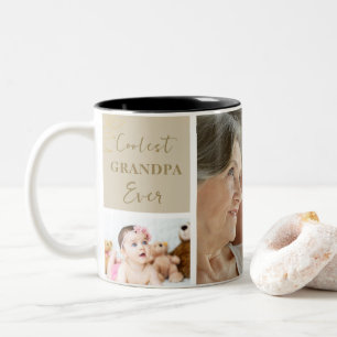 Elegant Gold Coolest Grandparents Ever Photo Two-Tone Coffee Mug