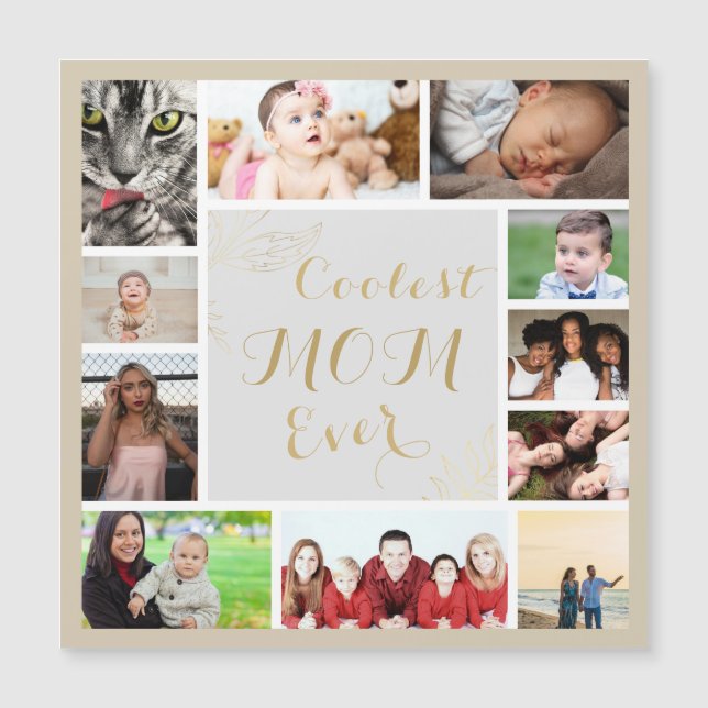 Elegant Gold Coolest Mum Ever Gold Photo Magnet (Front)
