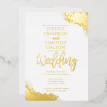 Elegant Gold Corner Border Traditional Wedding 