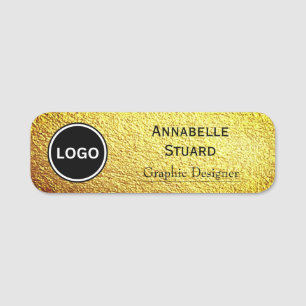 Elegant Gold Corporate Employee Name Tag