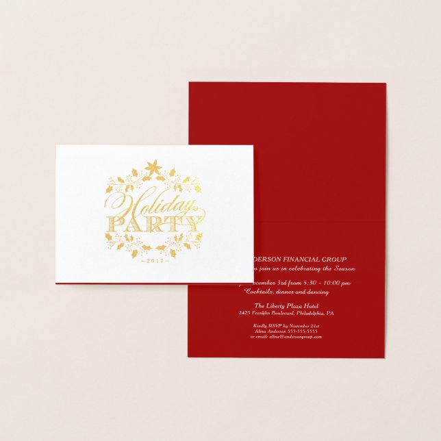 Elegant Gold Corporate Holiday Party Invitation (Display)