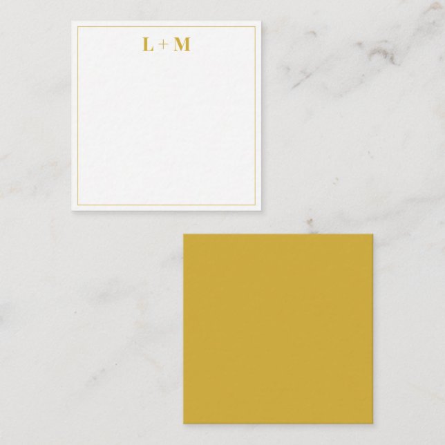 Elegant Gold Couple Monogram Minimalist Simple Card (Front/Back)
