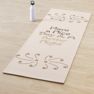 Elegant Gold & Cream "A Better Night" Meditation M Yoga Mat