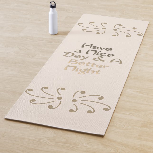 Elegant Gold & Cream "A Better Night" Meditation M Yoga Mat (In Situ)
