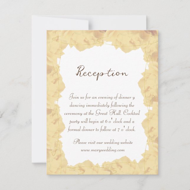 elegant gold cream  roses invitation (Front)