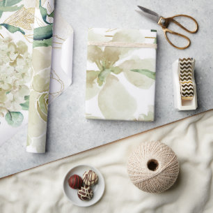 Elegant Gold Creme Watercolor Rose Vowel Renewal   Wrapping Paper
