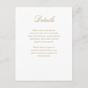 Elegant Gold Cross Baptism Christening Details Enclosure Card
