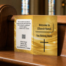 Elegant Gold Cross Church Bulletin 