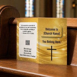 Elegant Gold Cross Church Bulletin Flyer