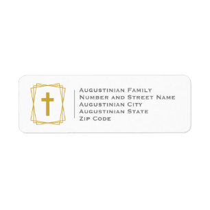 Elegant Gold Cross Return Address