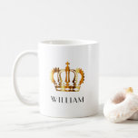 Elegant Gold Crown Custom Name Coffee Mug<br><div class="desc">Elegant Gold Crown Custom Name Coffee Mug.</div>