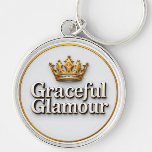 Elegant Gold Crown Emblem Key Ring