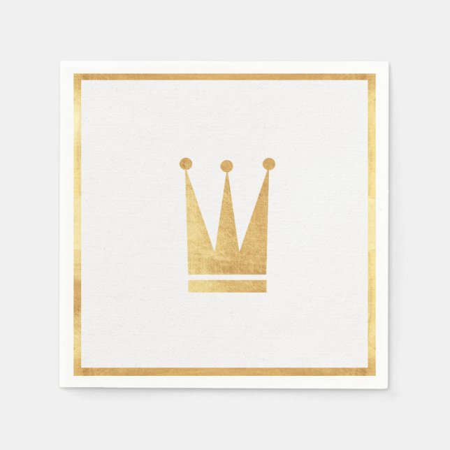 Elegant Gold Crown Napkins (Front)
