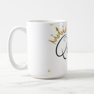 Elegant Gold Crown Queen Typography Water Bottle Coffee Mug