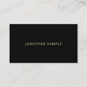 Elegant Gold Cursive Text Modern Simple Black Luxe Business Card