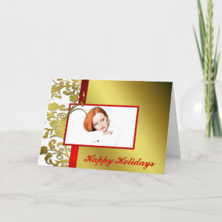 Elegant Gold Custom Photo Christmas Card