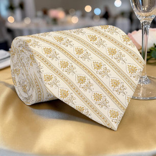 Elegant Gold Damask Custom Necktie