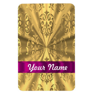 Elegant gold damask magnet