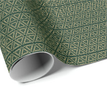 Elegant gold dark pine green geometric pattern