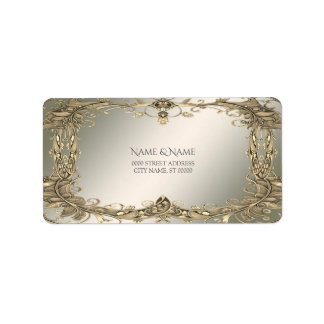 Elegant Gold Decorative Address Label