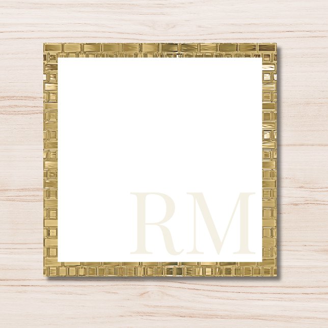 Elegant Gold Decorative Border Initial Monogram Card (Creator Uploaded)
