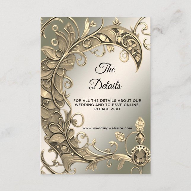 Elegant Gold Decorative Detail Enclosure Card (Front)