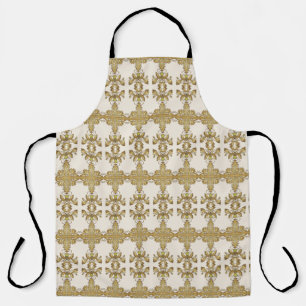Elegant Gold Decorative Floral Apron
