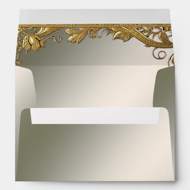 Elegant Gold Decorative Floral Envelope (Back (Bottom))