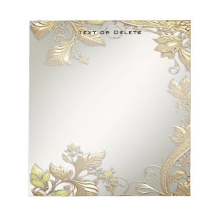 Elegant Gold Decorative Floral Notepad
