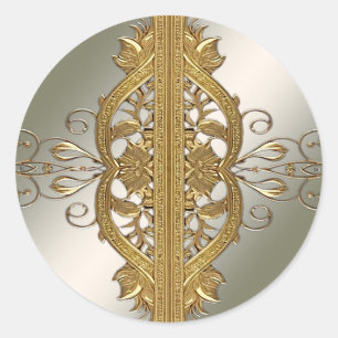 Elegant Gold Decorative Seal Wedding Sticker