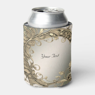 Elegant Gold Decorative Wedding Favour Can Cooler