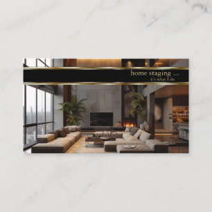Elegant Gold Decorator Home Staging Business Card
