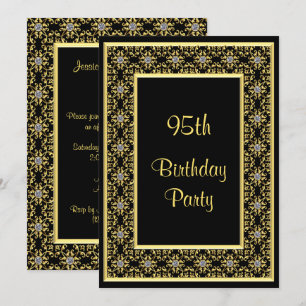 Elegant Gold, Diamond Gem's 95th Birthday Invitation