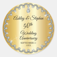 Elegant Gold Diamonds 50th Wedding Anniversary