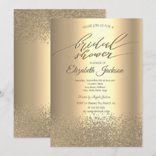 Elegant Gold Diamonds Bridal Shower Invitation