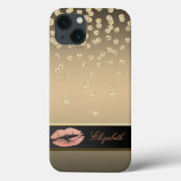 Elegant Gold Diamonds -Glittery Lips