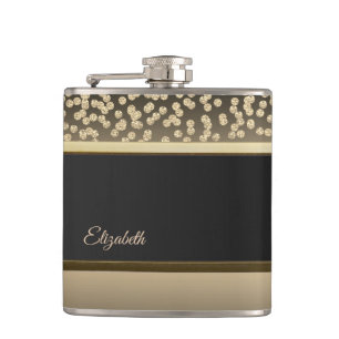 Elegant Gold Diamonds-Personalised Hip Flask
