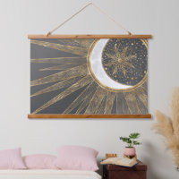 Elegant Gold Doodles Sun Moon Mandala Design