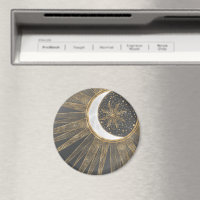 Elegant Gold Doodles Sun Moon Mandala Design