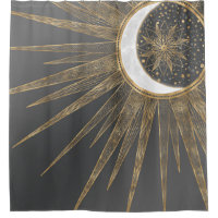 Elegant Gold Doodles Sun Moon Mandala Design