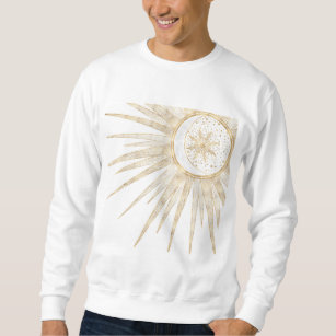 Elegant Gold Doodles Sun Moon Mandala Design Sweatshirt