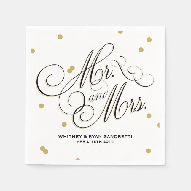 Elegant Gold Dot Napkin (Front)