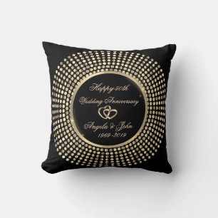 Elegant Gold Dots 50th Wedding Anniversary Cushion