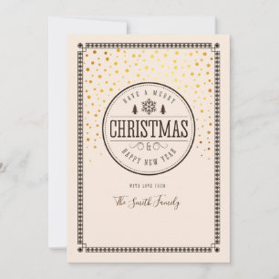 Elegant gold dots Christmas Thank You Card
