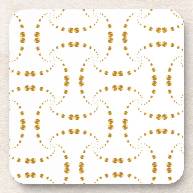 Elegant Gold dots Coaster (Front)