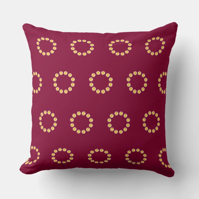 Elegant Gold Dots Cushion (Front)